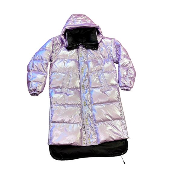 Lattelier Shiny Lilac Extreme Maxi Puffer Goosedown Jacket Women’s M Winter Coat - Picture 2 of 16